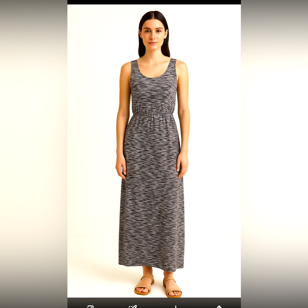 Love, Fire Black & White Abstract Print Maxi Dress | Size S